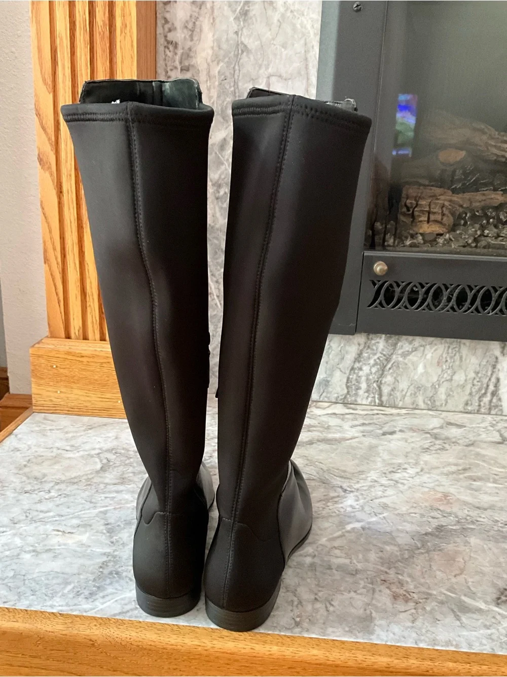 Nine West Black Knee High Smooth Leather Boots